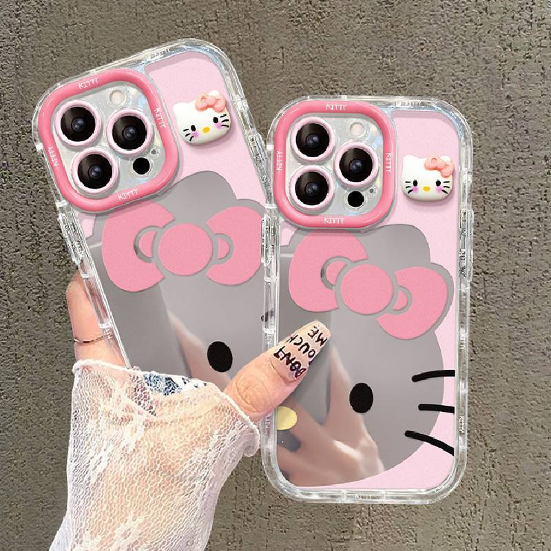 Hello Kitty Protective Case With Mirror Surface And Anti Fall Durable Acrylic For Kids And Teens
