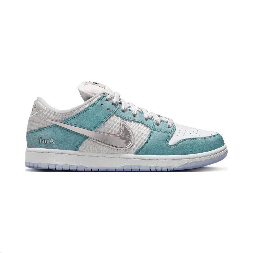 April Skateboards X Nike Dunk Low SB PS Turbo Green Kids Sneakers Metallic-Silver FZ6106-300