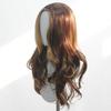 Brown Color-picked Long Curly Hair Mid-banged Chemical Fiber Synthetic Wig Holiday Party Birthday Party Daily Ware