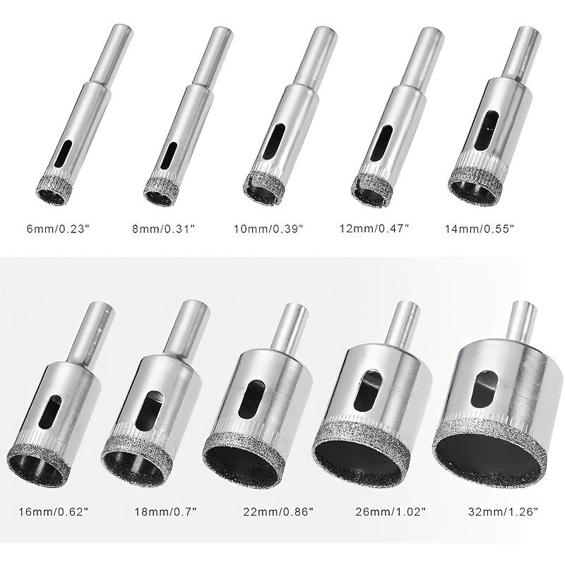 

10pcs Diamond Hole Saw Set - for Tile/Marble/Glass/Ceramic - Precision Drilling w/Diamond-Coated Edges