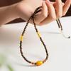 Women's Natural Agarwood & Amber Clavicle Necklace - Versatile Choker Sweater Chain