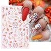Elegant Ginkgo and Maple Leaf Nail Art Stickers 6 Sheets Easy Apply Nail Decals Women's Nail Decoration for Autumn Nail