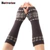 Botvotee Sleeves for Women Y2k Accessories Free Shipping Arm Warmers Korean Fashion Winter Knit Half Finger Fingerless Gloves