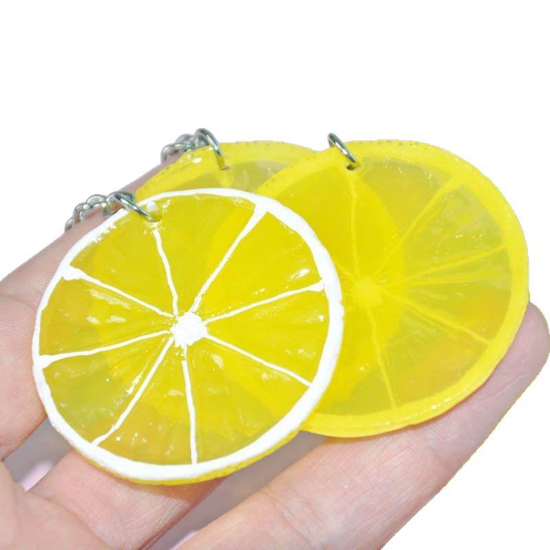 5cm Resin Lemon & Orange Slice Keychain Pendant