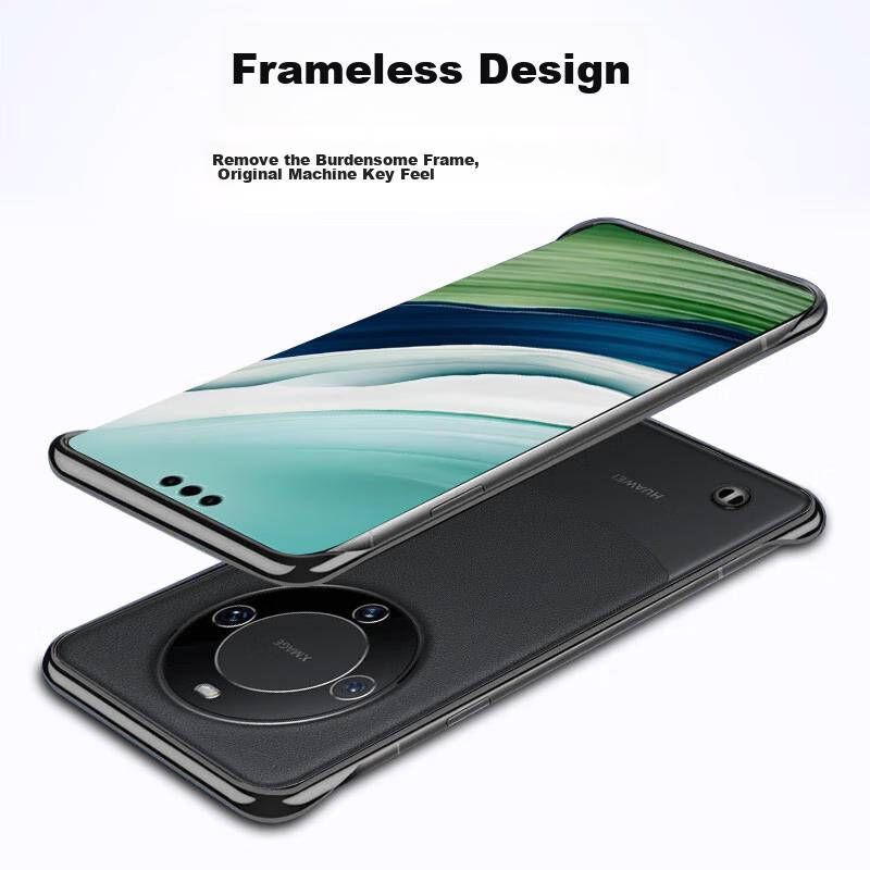 POZZO Ultra-Thin Matte Case for Huawei Mate60, Borderless Protective Cover, Shockproof Heat Dissipation Phone Case, Simple And Night Sky Black]
