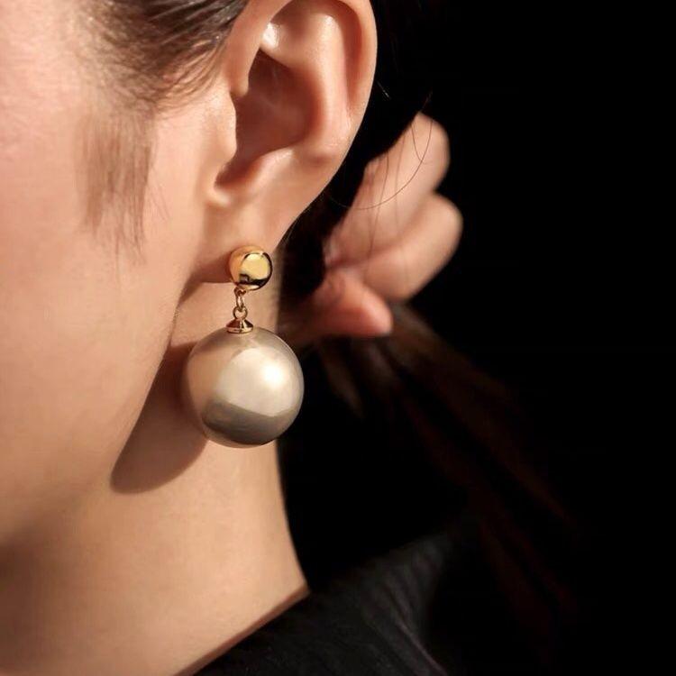 European & American Large Bead Dangle Earrings, 925 Sterling Silver, Unique Design, New 2023.
