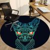 1pc Robot dog Office Round Area Rug, Under Office Chairs Bedroom Living Room Home Decor, Room Deco