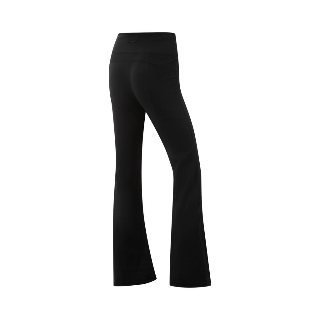 Li-Ning Comfortable Simple Versatile Solid Color High Waist Casual Pants Women Bottoms Black AKLU586-1