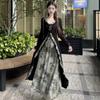New Chinese Style V-Neck Slim Dress Women Early Plus Size Elegant Long
