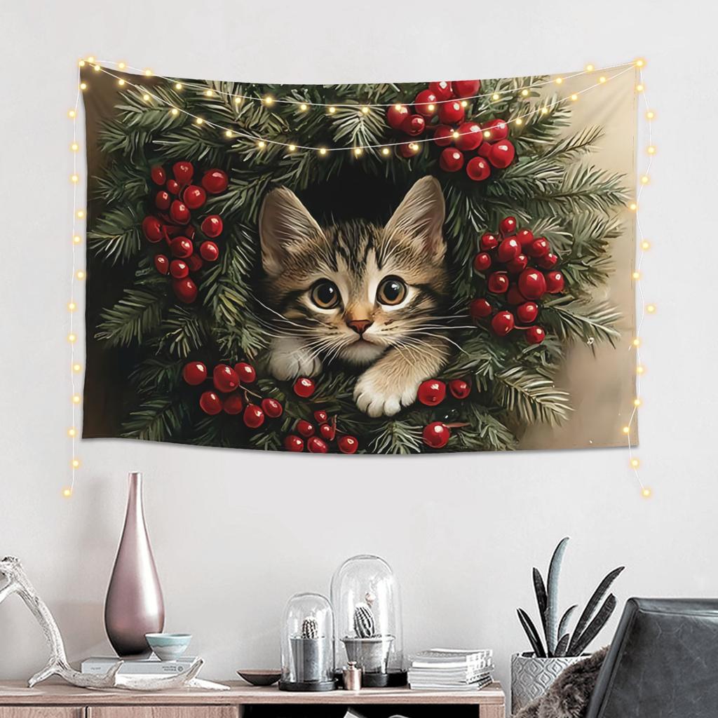 Christmas Knit Heart Pattern Tapestry Bedroom Decoration Wall Hanging Blanket Tapestry Cool Stuff For Room