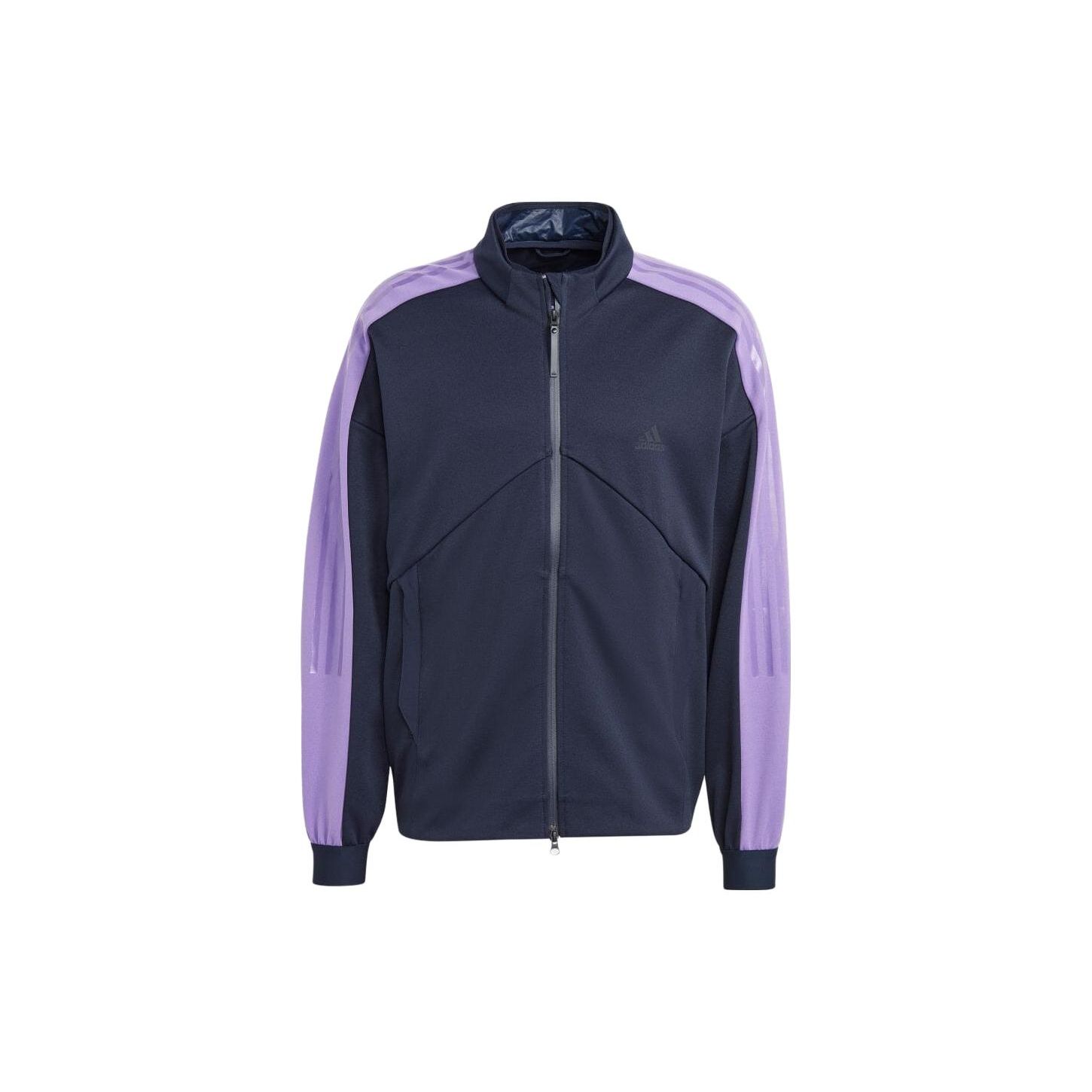

Adidas Striped Zip-Up Long Sleeve Retro Sports Stand Collar Jacket Men Jackets Black HY4139 M