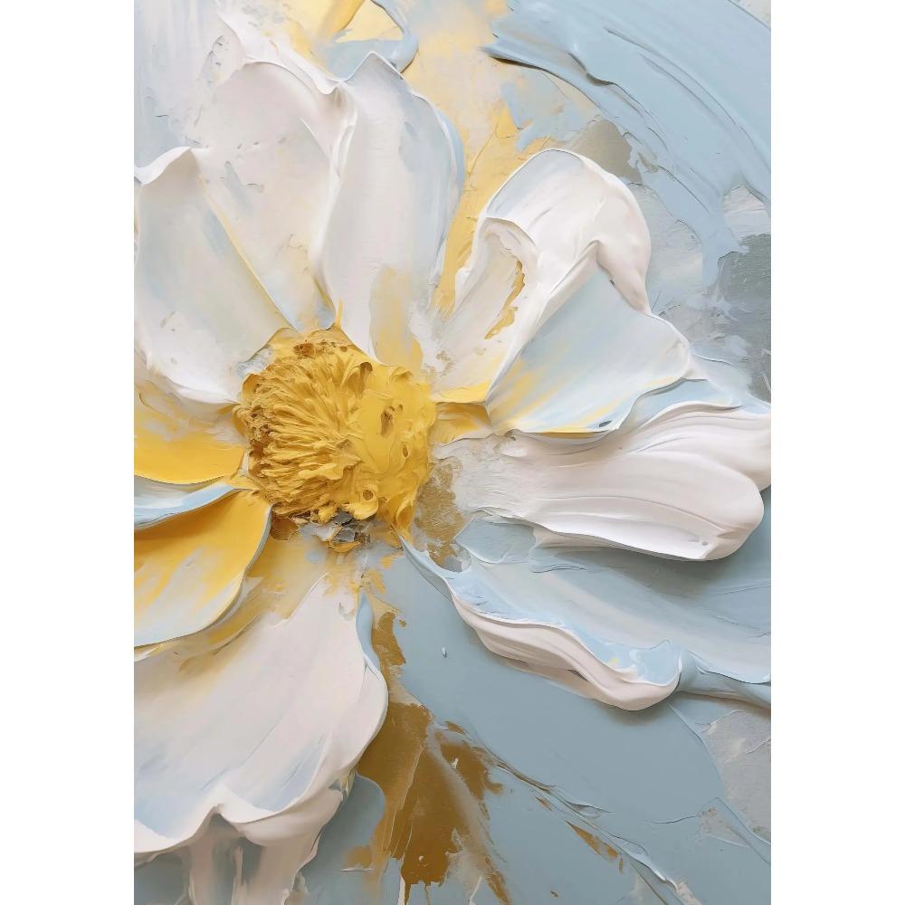 Nordische Mode Weißes Blumenkunst Abstrakt Poster Drucke Leinwand Wandkunst Bild Modern Wohnzimmer Heimdekoration