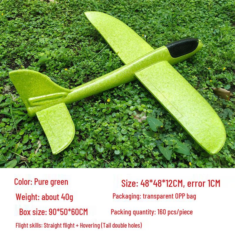 Children's 48CM Luminous Foam Glider Toy - Pure White Model for Outdoor Play