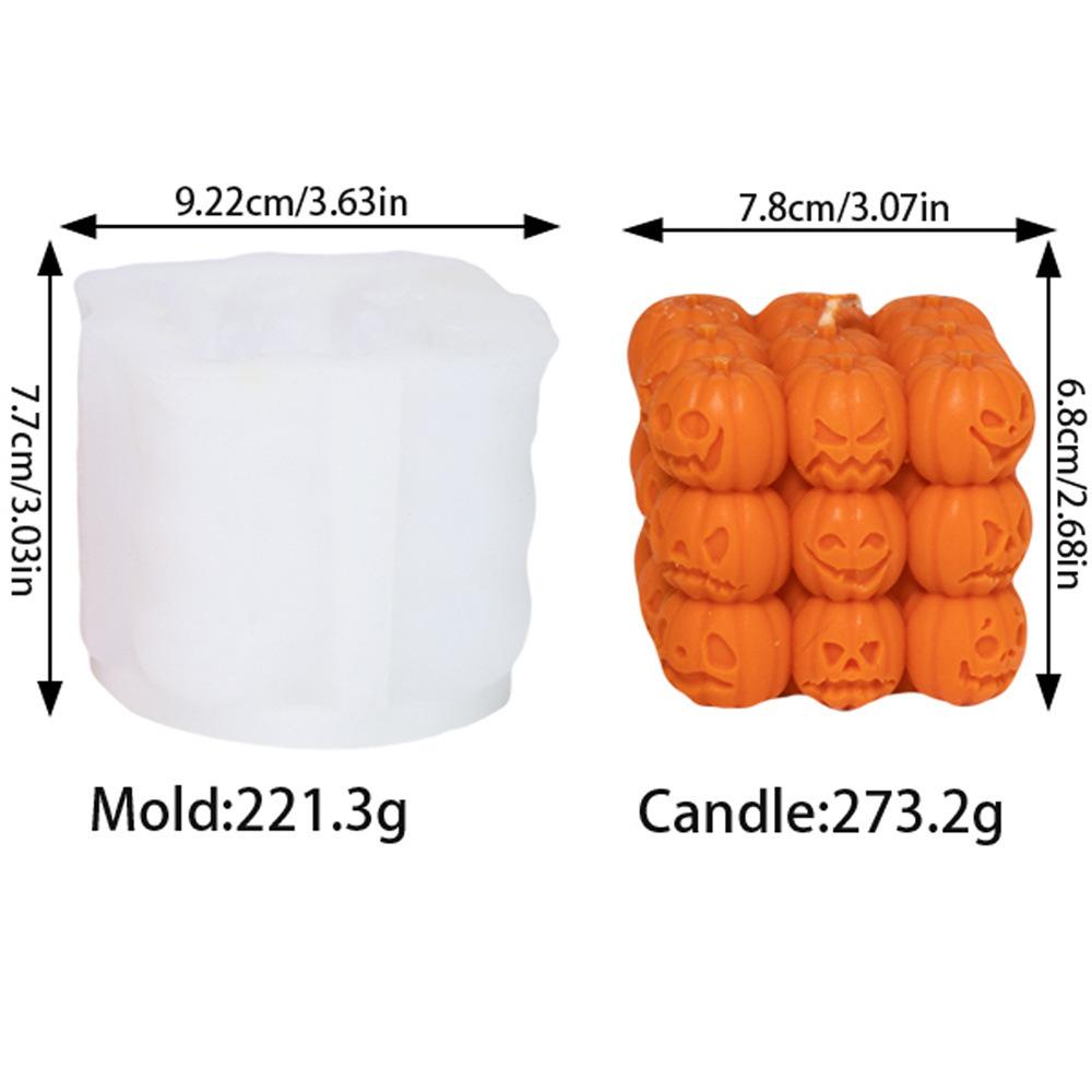 Halloween Gestapelte Kürbis Kerzenform DIY Handgemacht Böser Kürbis Totenkopf Pflanze Harz Gipsform Handwerk Party Dekoration