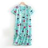 Plus size Estate Donna Camicia da notte Manica corta Simpatico cartone animato pigiameria dolce O Collo Camicie da notte Pigiama Pigiama da donna in cotone