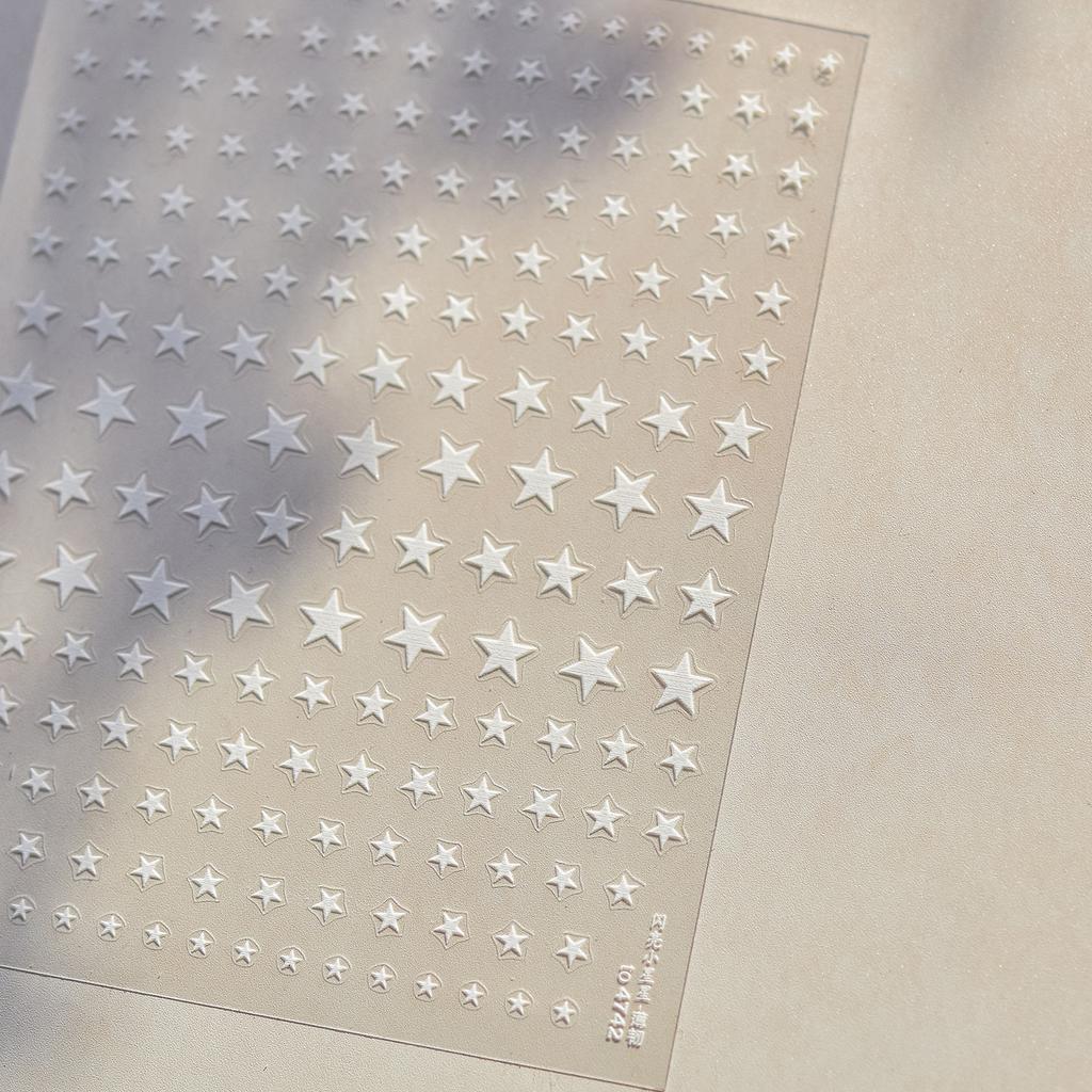 1pcs 5D Relief Colorful Star Nail Art Stickers Multi Macaron Mangxing Nail Decorations Self Adhesive Decals Accessories