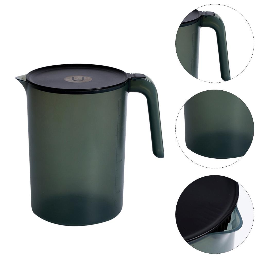 1 Set Plastic Large Capacity Cold Water Kettle Set Transparent Pitcher Splash-Proof Cover Handle Design Cups Included Kitchen