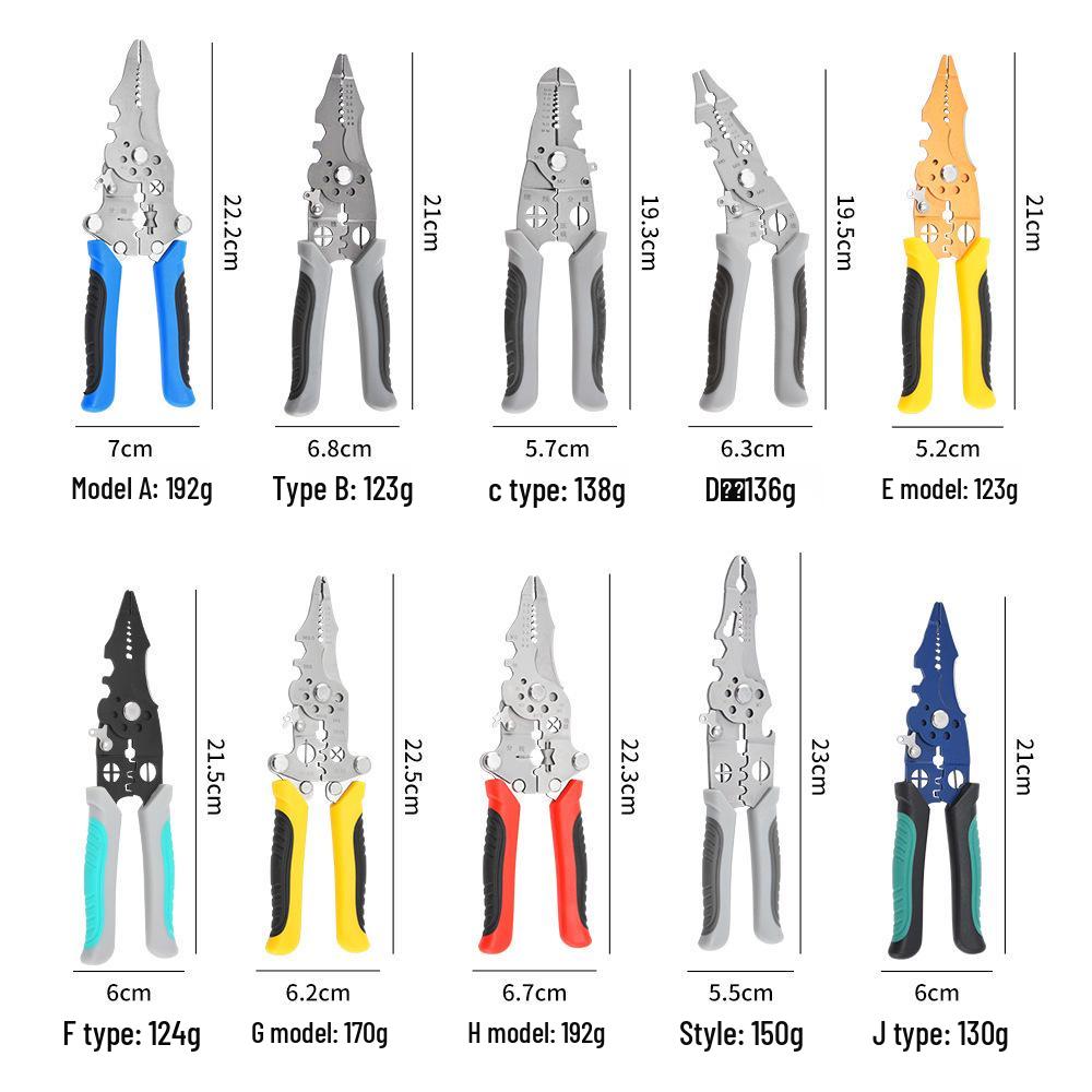 Multifunction Wire Stripper: Ideal for Splitting, Skinning, Crimping, Wrapping, and Cutting - Universal Electrician Pliers.
