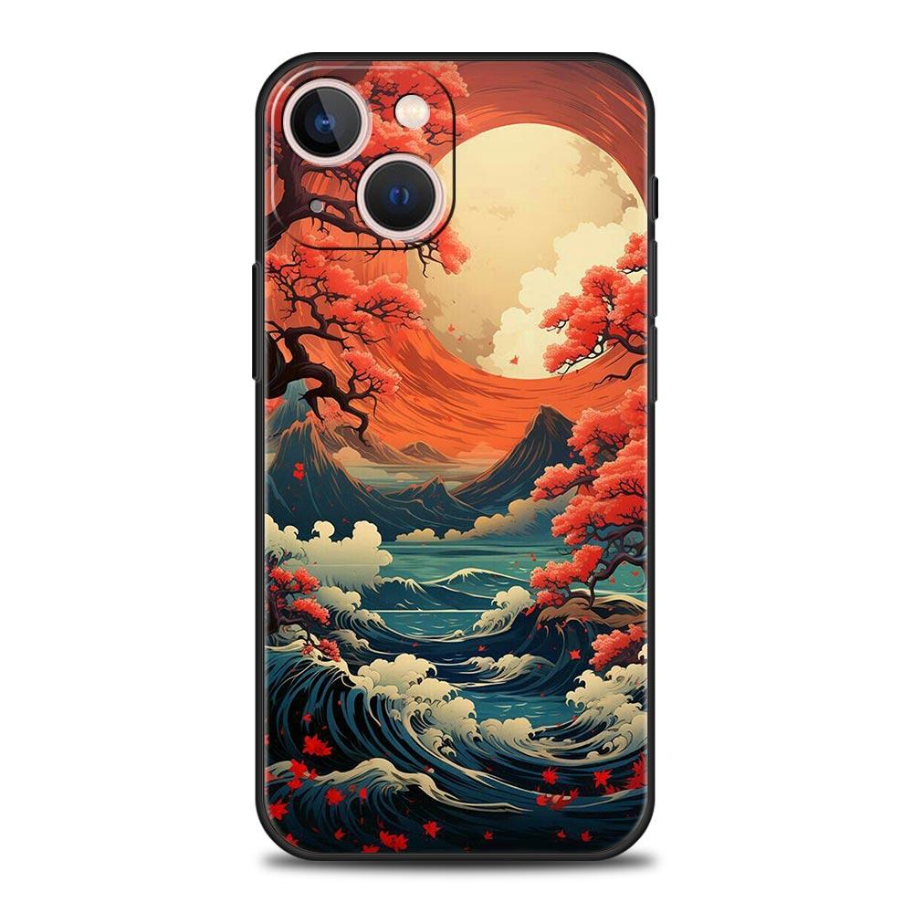 Landscape Art Phone Case For iPhone 16 13 15 14 12 11 Pro MAX XR X SE XS 7 8 Plus Soft TPU Shell Cover
