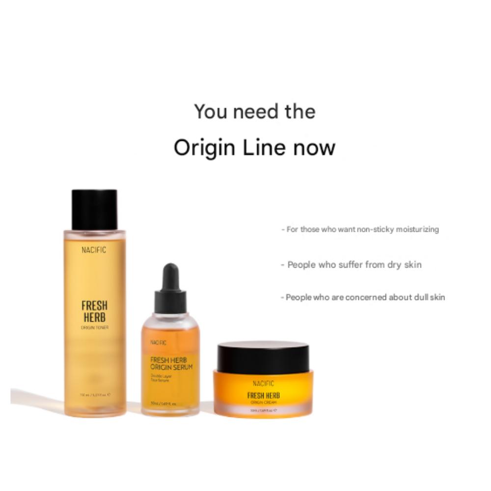 NACIFIC Fresh Herb Origin Skincare Set (3 Items: Toner, Serum, Cream)