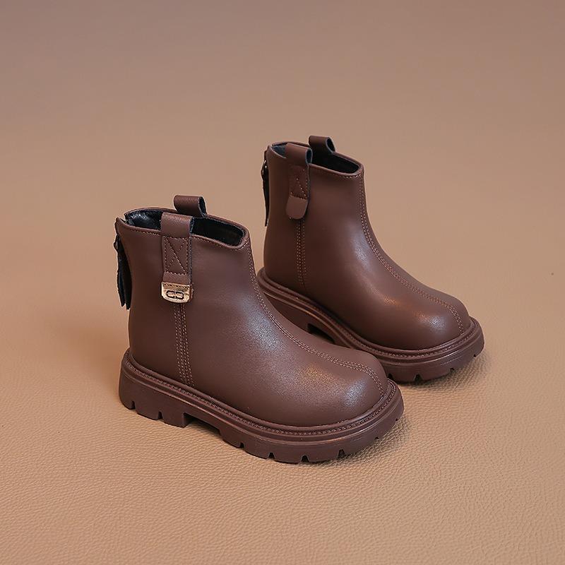 Kids Girls Fashion Soft Leather Ankle Martin Boots Casual Short Boots