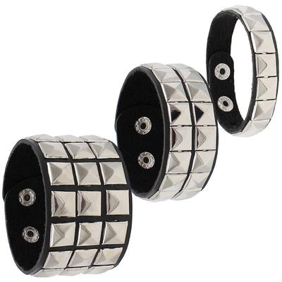 Europäischer & Amerikanischer Punk Street Style Nieten Leder Paar Armband für Nachtclubs