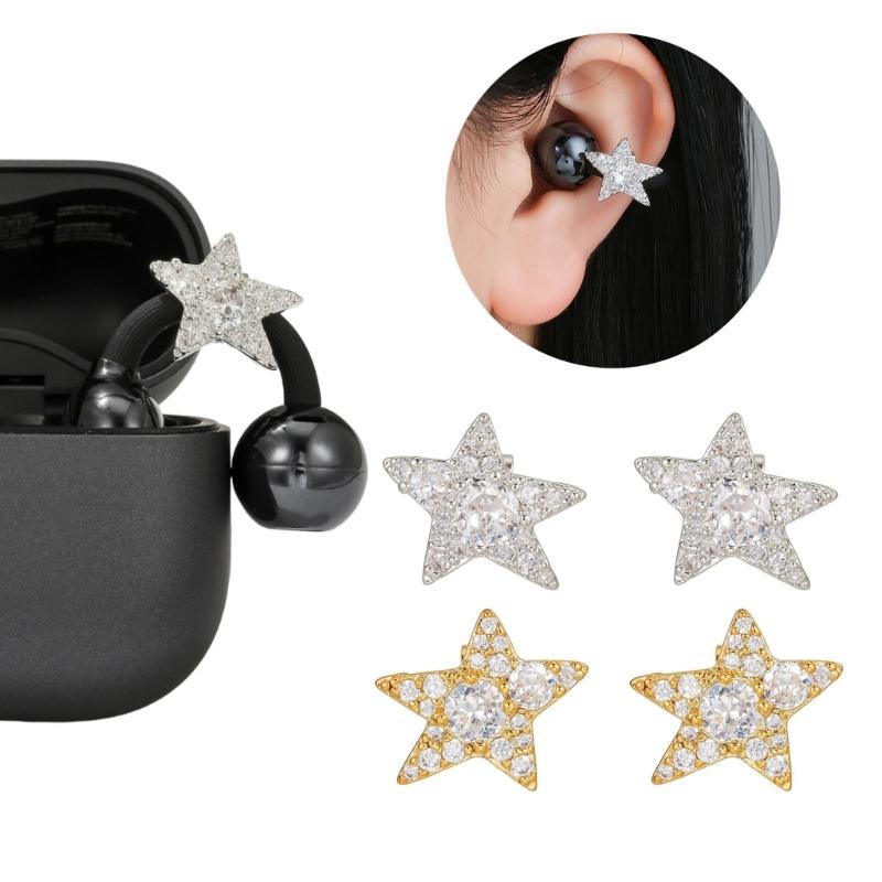 Sparkling Headphone Decoration Ear Clip Star Shape Earphone Decoration For Freeclip 1/2 Ear Clips Accessories