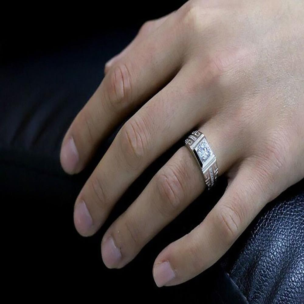Shining Crystal Adjustable Size Charm   Copper Rings for Men Fashion Gifts Engagement Wedding High Quality Jewelry