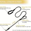 Pet Rope Dog Leash 6ft long,Traffic Padded Two Handle,Heavy Duty,Reflective Double Handles Lead for Control Safety Training,Leas
