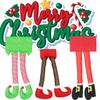 Festive Cross-border Christmas Elf Legs Adorned With Classic Red And Green Stripes