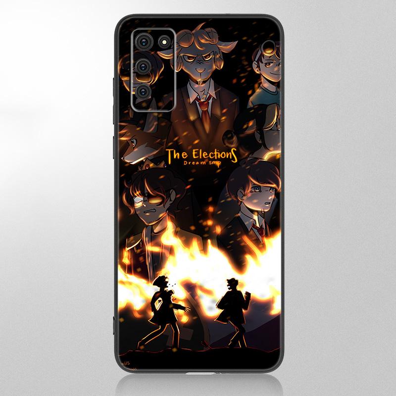 Dream Smp War Cartoon Case For Samsung Galaxy A12 A02S A22 A32 A52 A72 A71 A51 A41 A31 A21 A11 A50 A70 A10S A20S Black Cover