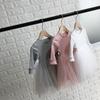 Spring and Autumn Girls' Dresses Children's Long Sleeve Knitwear Lace Princess Dresses Party Tutu Girls 1-7 Years