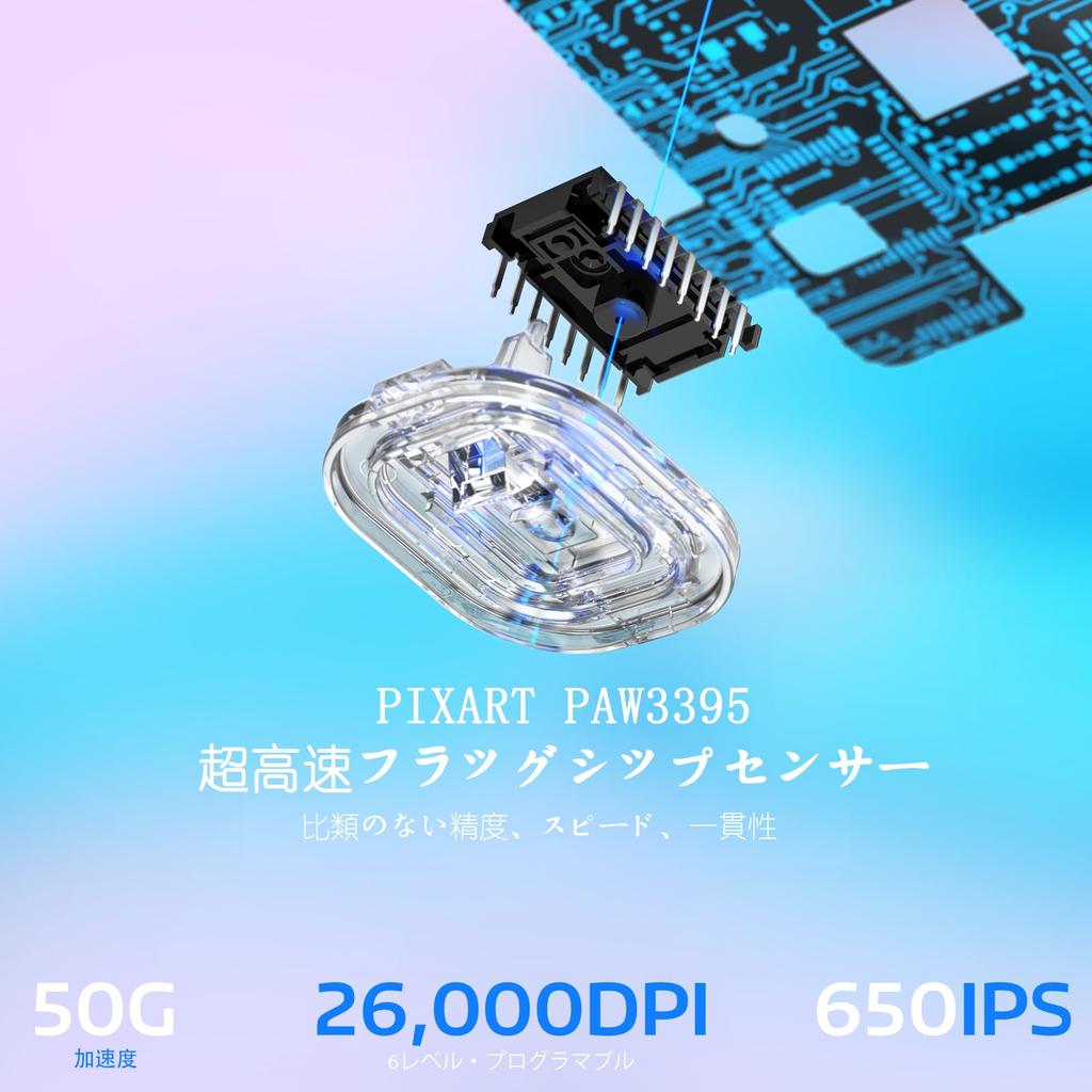 X ATTACK SHARK X3 Gaming Wireless Original Phase PAW3395 26000 TTC Kaihua 200 Hours of Continuous Purple A.JAZZ Mouse, Ultra-Lightweight (49g),