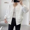 Women's Casual Lace Plus Size Short Windproof Jacket Single Layer Baseball Clothing Tops