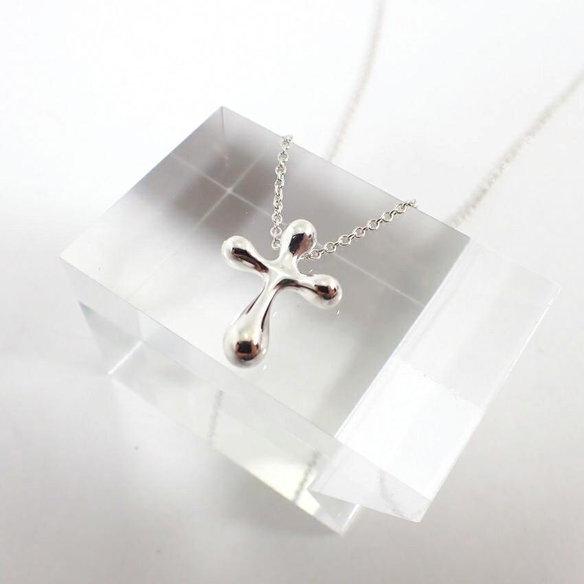 [Folosit] TIFFANY/Tiffany 925 Pandantiv/Colier Cruce/j60-7