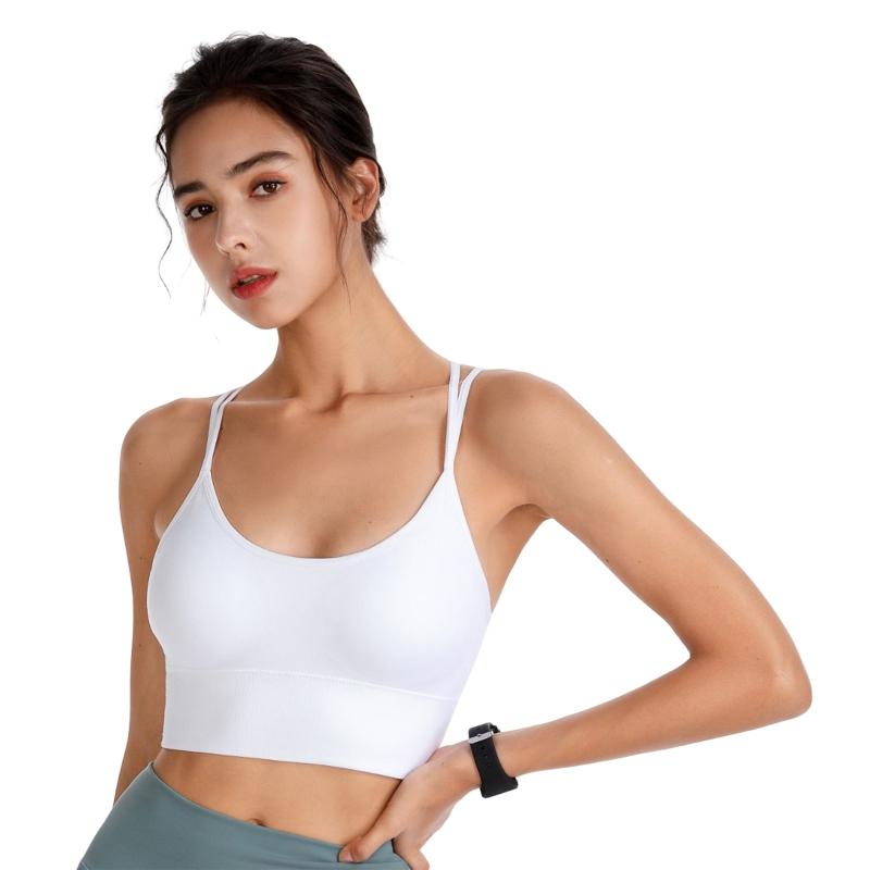 Frauen Dünne Cross Strap Sport-Bh Push-Up Schönheit Zurück Gepolsterte Büstenhalter Weibliche Atmungsaktive Fitness Unterwäsche