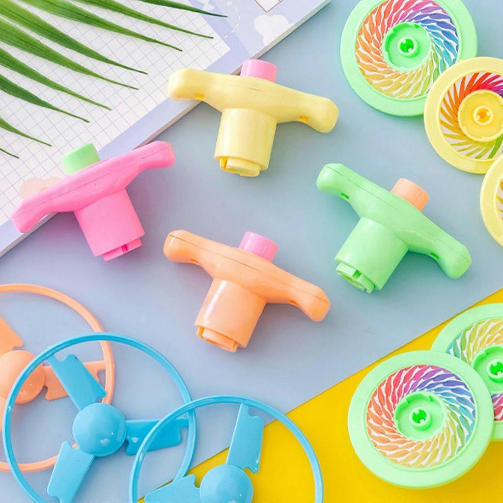 10 Pieces Classical Spin Top for Children Outdoor Sports Lightweight Flying Discs for Toddlers Early Learning and Family Bonding Multicolor
