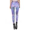 Højtaljede Yoga Bukser 3D Havfrue Mønster Leggings Realistisk Fiskeskæl Mønster Åndbare Dans Leggings