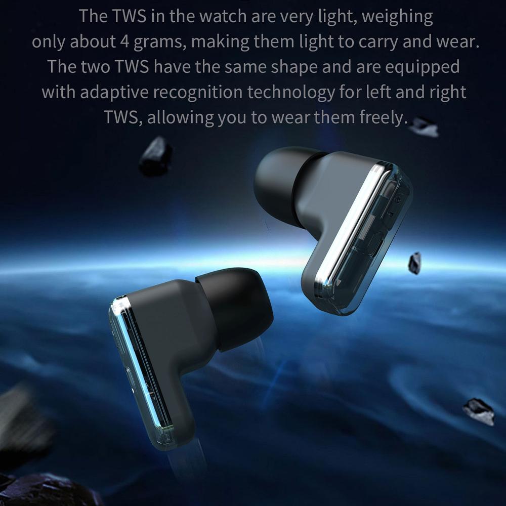 New 2 In 1 Smart Watch With Earbuds Smartwatch TWS Bluetooth Earphone Bluetooth Call Life Waterproof Heart Rate Blood Oxygen Monitor Sports Watch