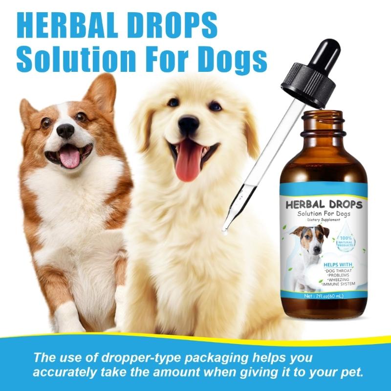 Pet Herbal Drop for Nighttime Cough Relief Safe Natural Formula Cough Throat Symptoms Soothing Calming Essential Oil