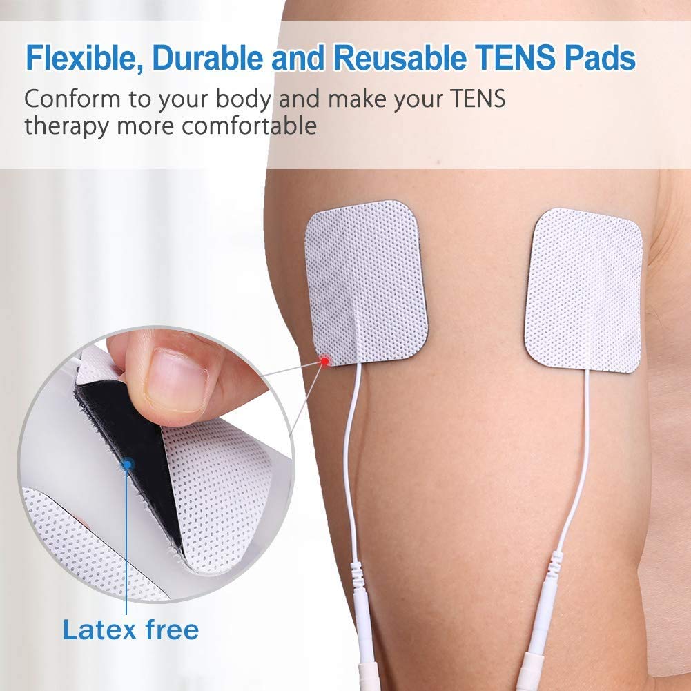 16Pcs Unit Electrode Pads, EMS Muscle Stimulator Electrotherapy, Self-Adhesive TENS Pads Replacement, Reusable and Latex-Free
