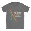 Dude I Said Friendly Retro Rainbow Stripe Vintage T-Shirt Casual Humor Quote Black Unisex T-shirts