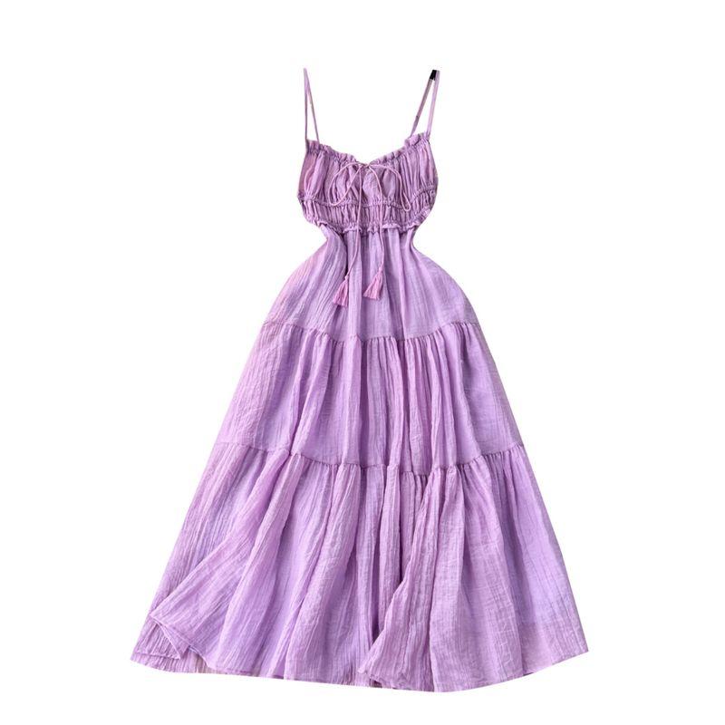 Women's Summer Inspirational Backless Swing Long Sling Dress