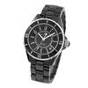 Ceramic Metal Watch SM23103-BKA Date Display Water Resistant Black Ceramic Case & Band