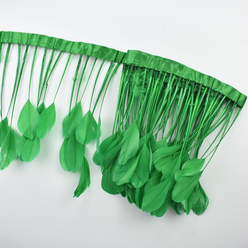 2Yards Dyed Stripped Coque Goose Feathers Trims Feather Trim White Feathers For Crafts Ribbon Wedding Feathers Decoration Plumas