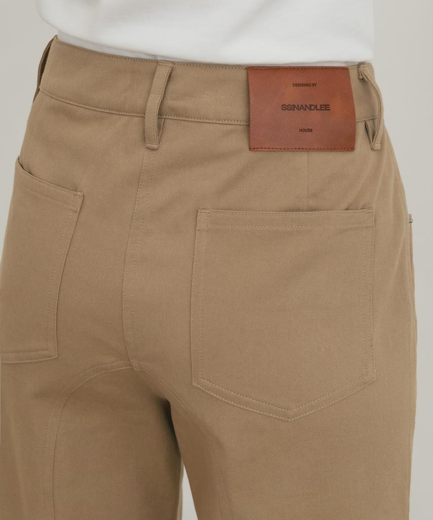SSIN AND LEE (W) Roam Biker Detail Cotton Pants Beige