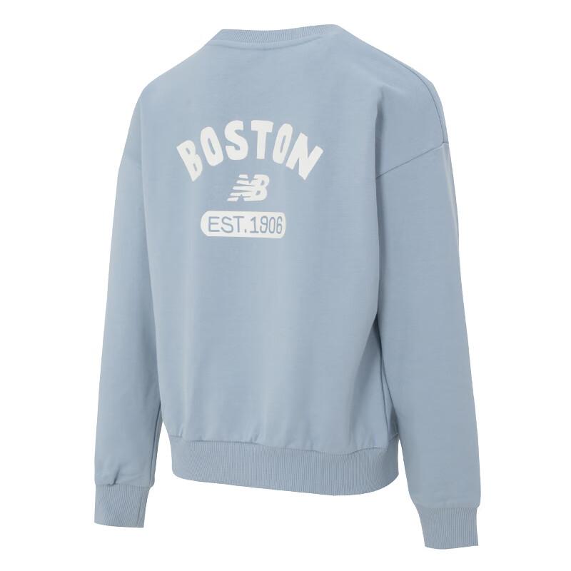 

New Balance Sweatshirts Women s Light Blue Crew Neck Moderate Regular AWT33317-LAY S