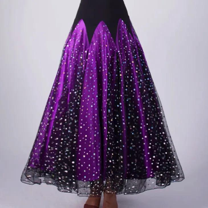 Damen Modernes Ballkleid mit vollem Rock Walzer Übungskleid Gesellschaftstanzrock Wunderschönes Elegantes Langes Kleid