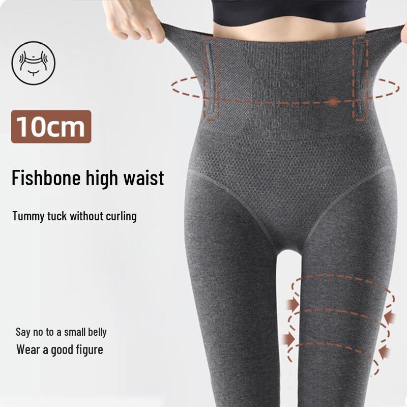 Xueqiman Women's High-Waist Fleece-Lined Stirrup Leggings