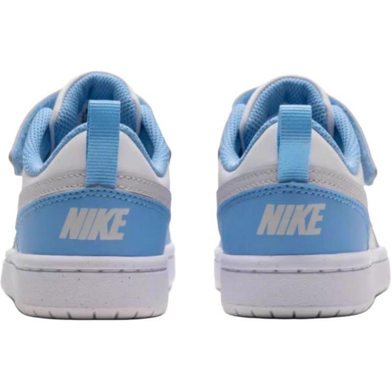 Nike Court Borough Anti Slip Wear Resistant Low Top Kids' Skateboarding Shoes Blue Gray Children Aged 3 7 Years Old Sneakers DV5457-128